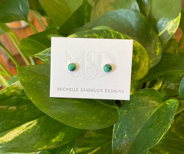 silver gemstone stud earrings