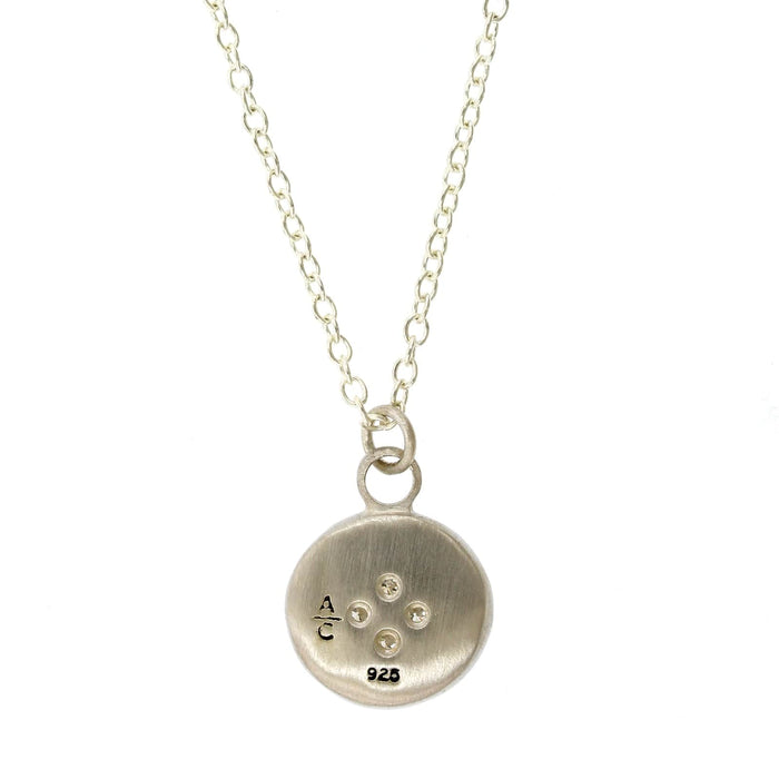 Adel Chefridi Sterling Silver Diamond Disc Pendant
