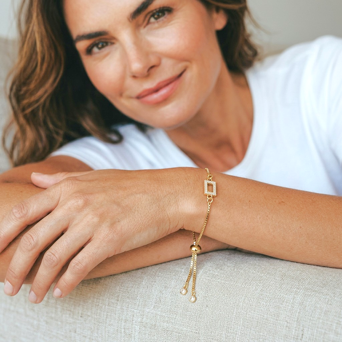 adjustable pave charm bracelets