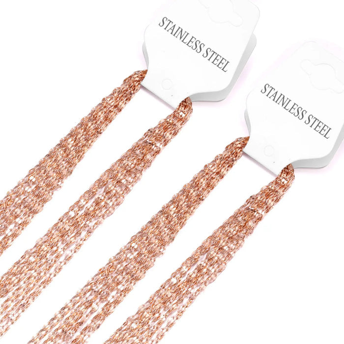ASON 10pcs / 2mm*45cm 50cm 55cm 60cm Lips Stainless Steel Chains asonjewelry