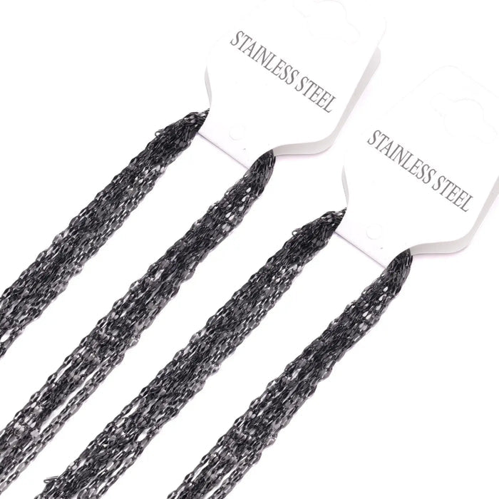 ASON 10pcs / 2mm*45cm 50cm 55cm 60cm Lips Stainless Steel Chains asonjewelry