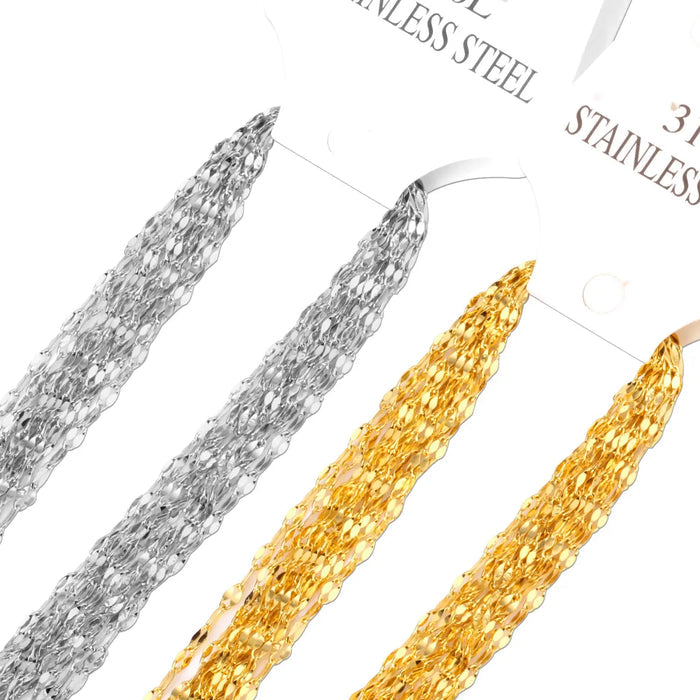 ASON 10pcs / 2mm*45cm 50cm 55cm 60cm Lips Stainless Steel Chains asonjewelry