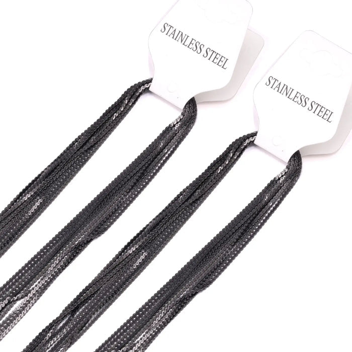ASON 10pcs / 2mm*45cm 50cm 55cm 60cm S-Shape Stainless Steel Chains asonjewelry