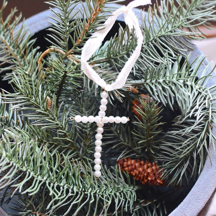 Beaded Cross Ornament