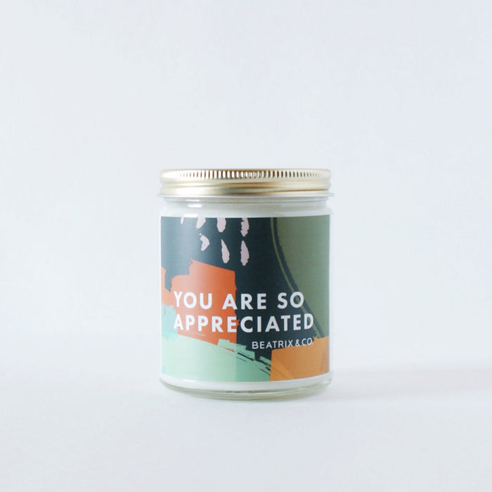 beatrix & co: you are so appreciated 9oz candle