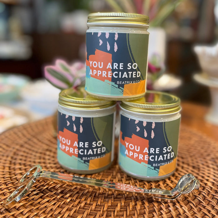 beatrix & co: you are so appreciated 9oz candle
