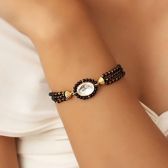 Black beads mangalsutra bracelet