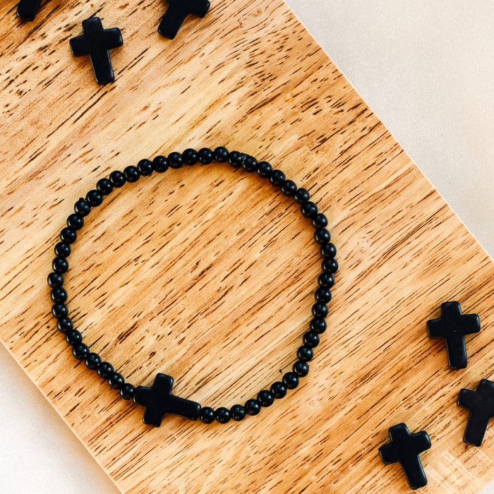 Black Cross Bracelet