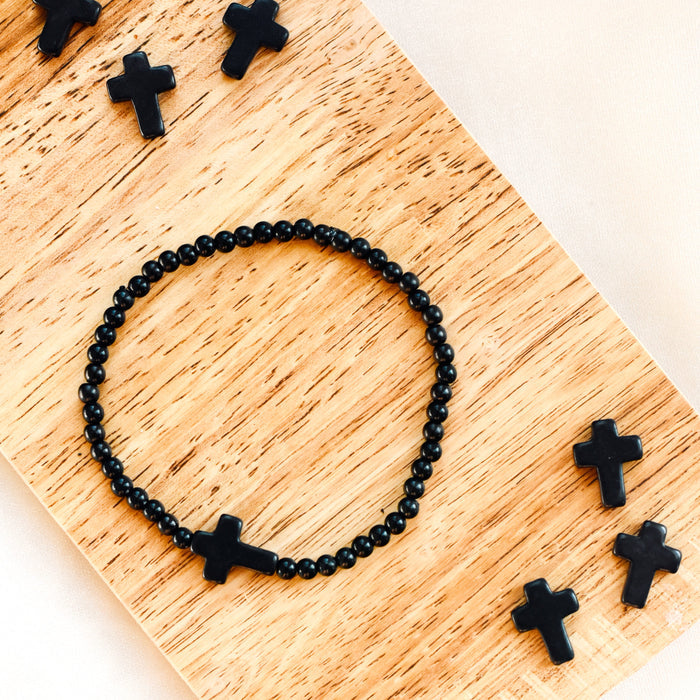 Black Cross Bracelet