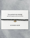black onyx evil eye affirmation charm bracelet
