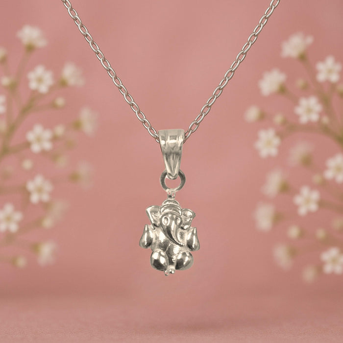 Blessed Form 925 Sterling Silver Ganesha Pendant Necklace