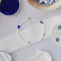 Blue, White, and Gold Stackable Bracelet