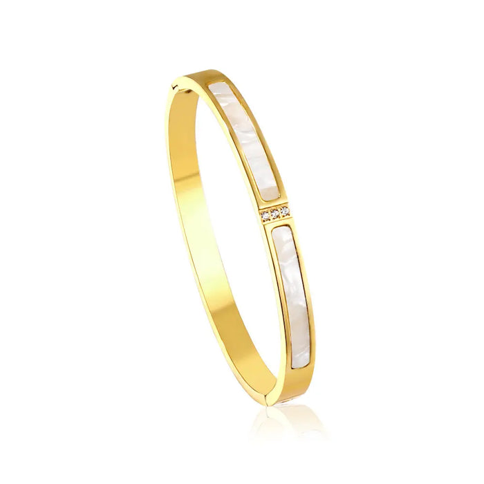 Bracelet set with diamonds with two shell settings asonjewelry