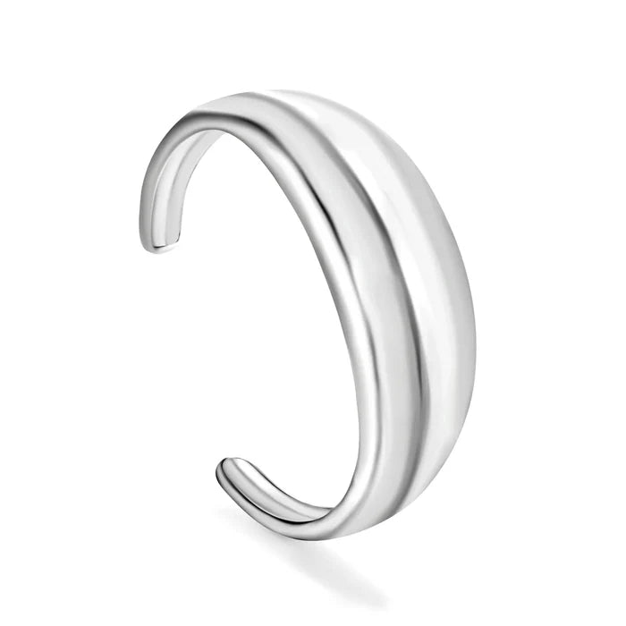 Bracelet Steel & Gold Open Bangle Versatile Basic Style - Asonjewelry