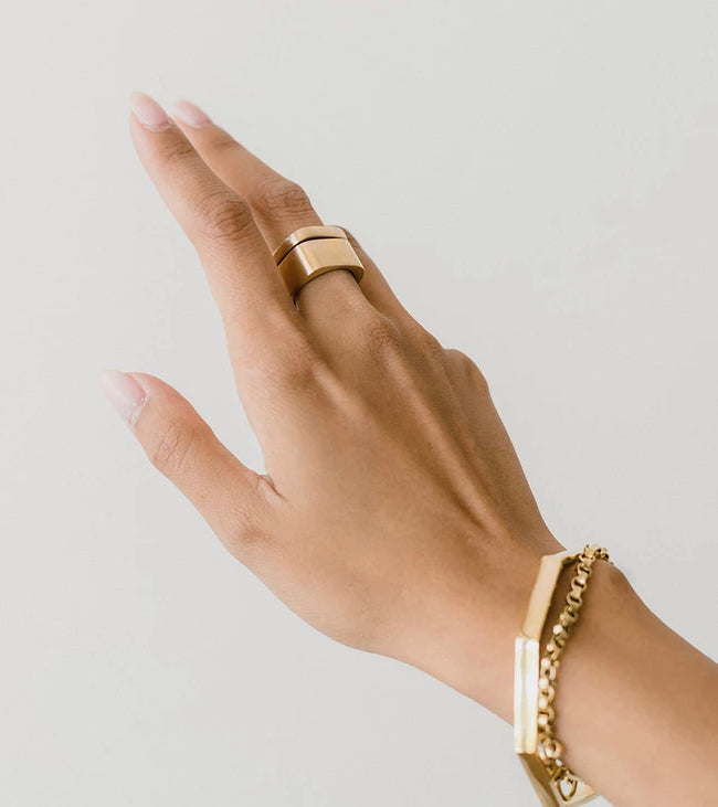 brass square ring I