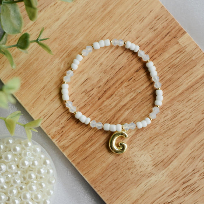 Bubble Initial Charm Bracelet