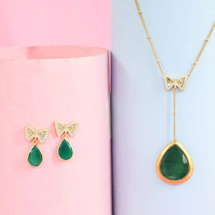 Celebration Green Onyx Silver Set