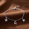 Celestial Heart Charm Bracelet – 925 Silver