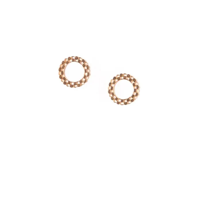 checkered circle studs