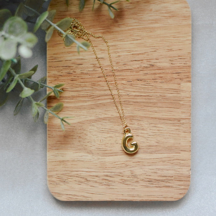 Classic Bubble Letter Initial Necklace