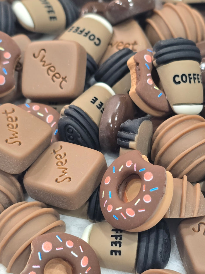 Coffee resin charms