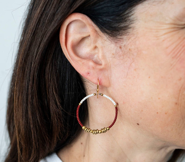 color blocked brass hoop