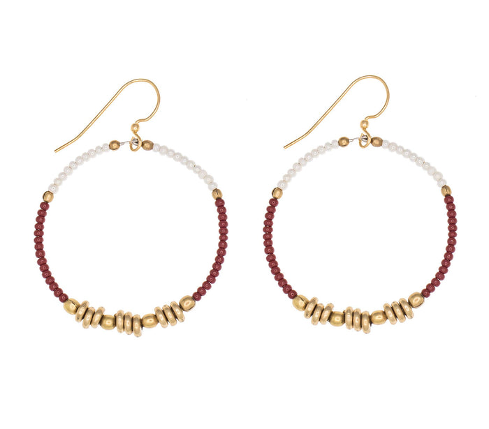 color blocked brass hoop