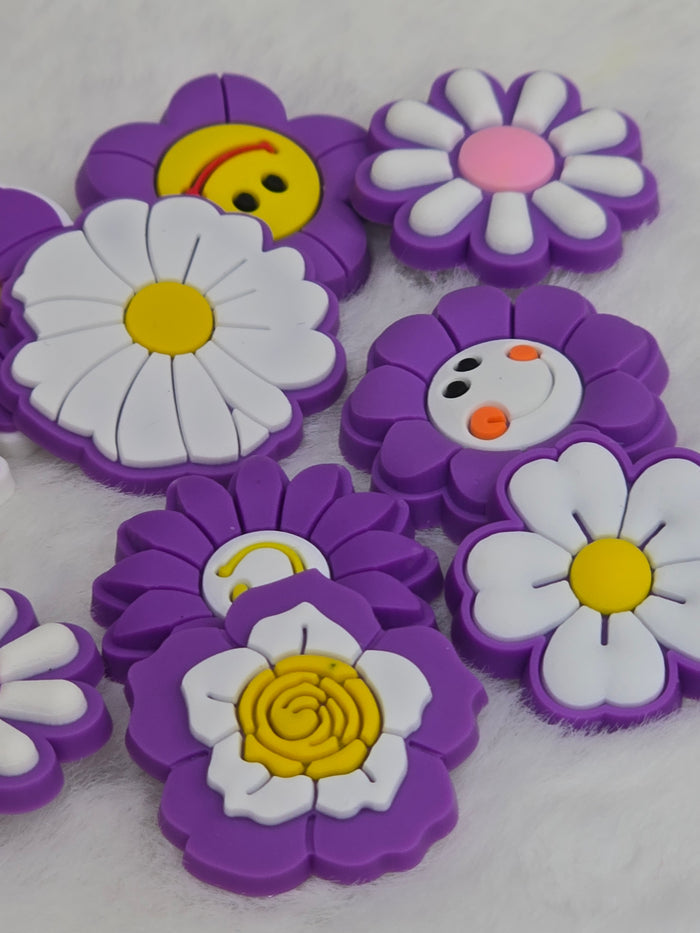Croc Charms bundle- Purple Flowers- $7/10pcs