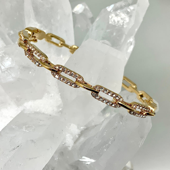 Crystal Link Bangle Bracelet