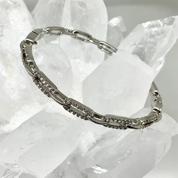 Crystal Link Bangle Bracelet