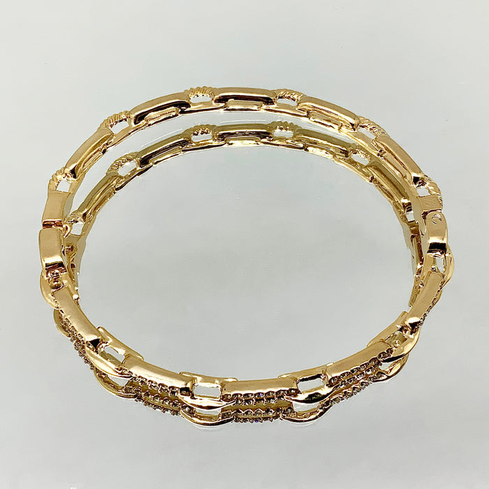 Crystal Link Bangle Bracelet