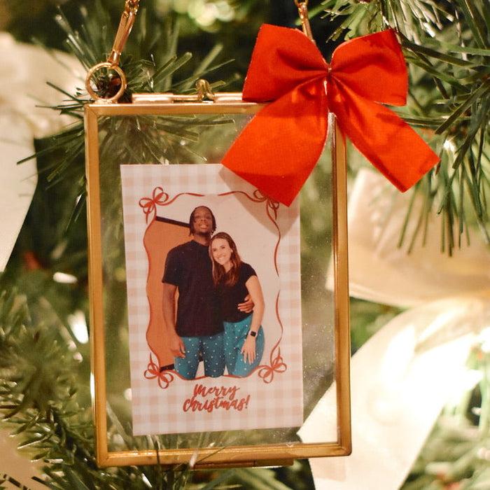 Custom Photo Gold Frame Ornament