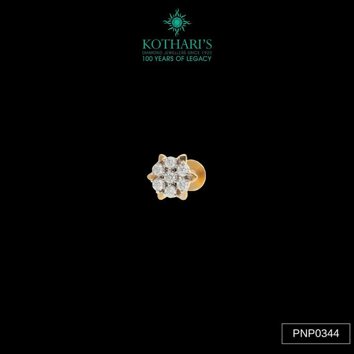 Diamond Nose Pin in 18KT Yellow Gold