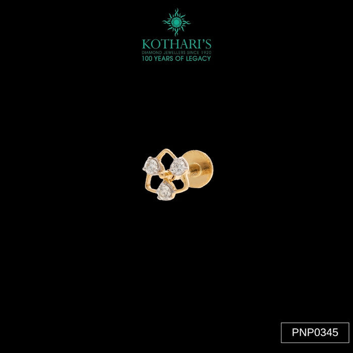 Diamond Nose Pin in 18KT Yellow Gold