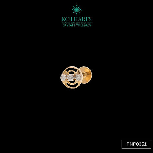 Diamond Nose Pin in 18KT Yellow Gold