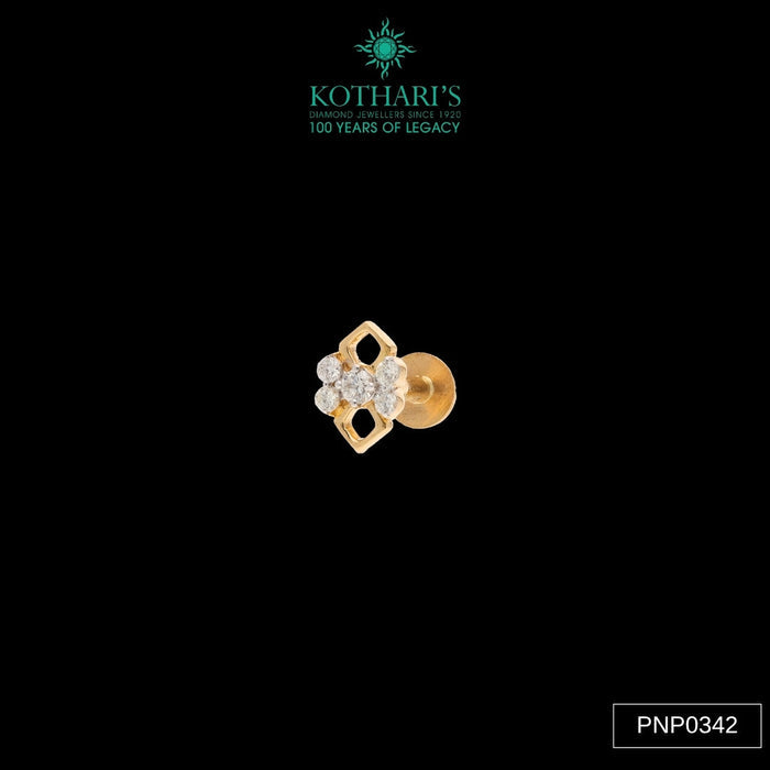 Diamond Nose Pin in 18KT Yellow Gold