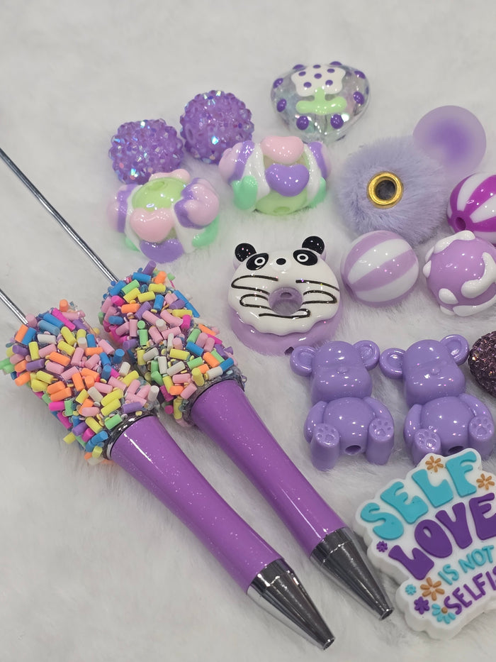 DIY Beadable pens Kit Purple