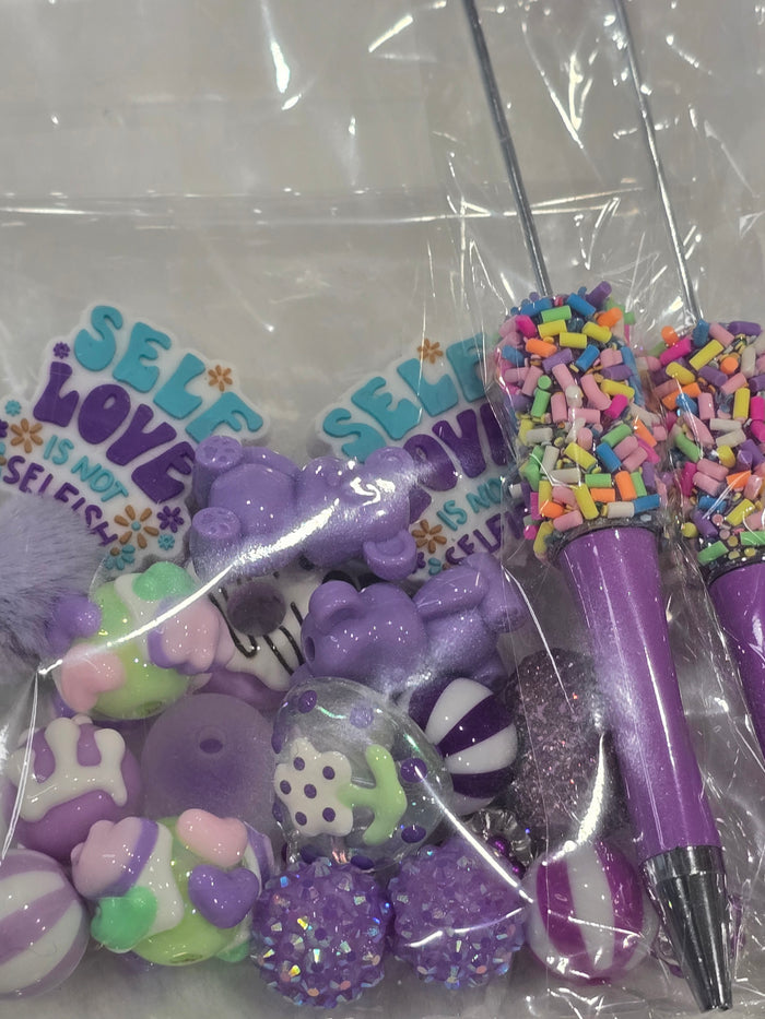 DIY Beadable pens Kit Purple