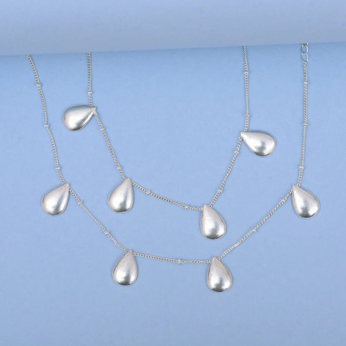 Drop Motif Anklet In Silver 92.5