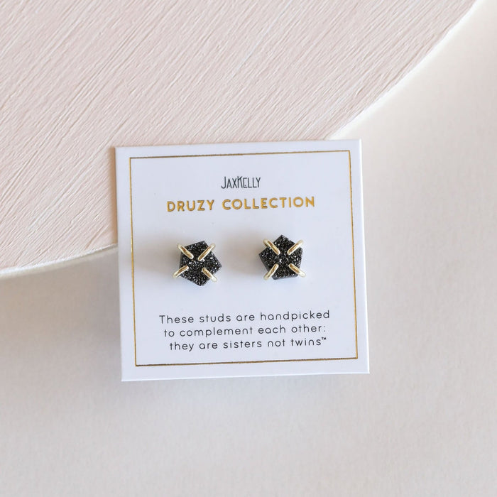 druzy prong studs (various colors)