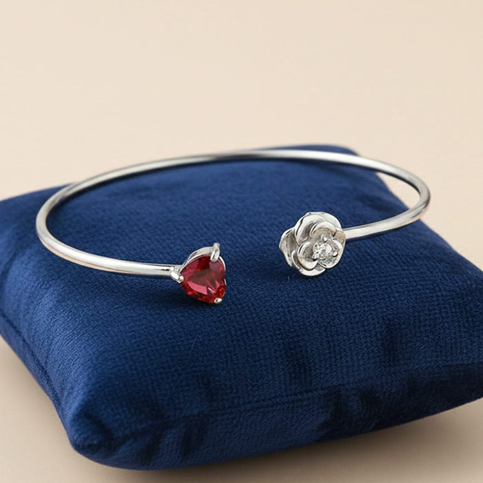 Dual Spark Open Cuff Bracelet – 925 Silver