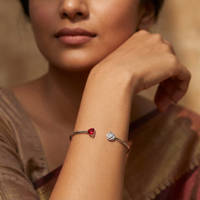 Dual Spark Open Cuff Bracelet – 925 Silver