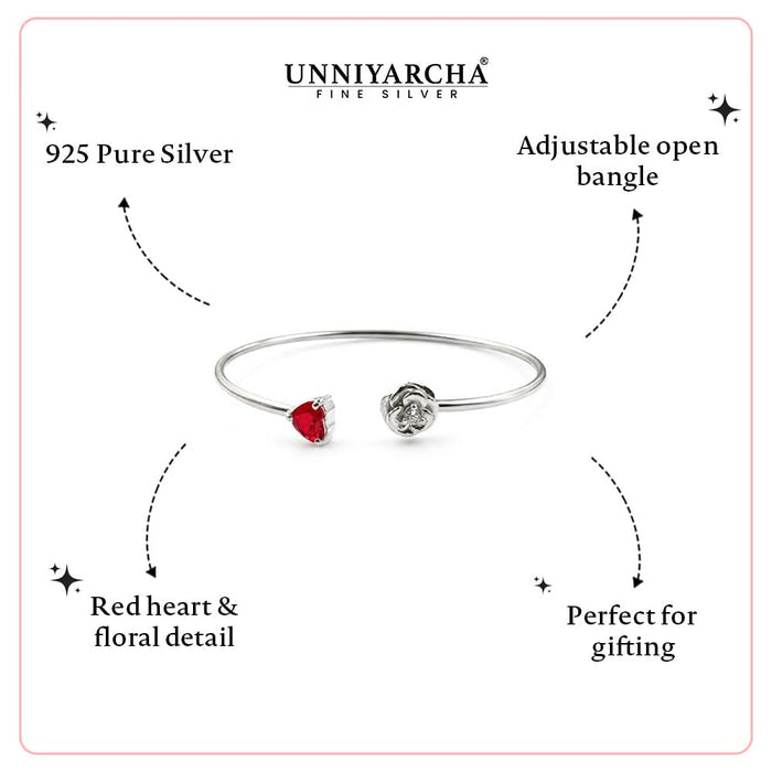 Dual Spark Open Cuff Bracelet – 925 Silver