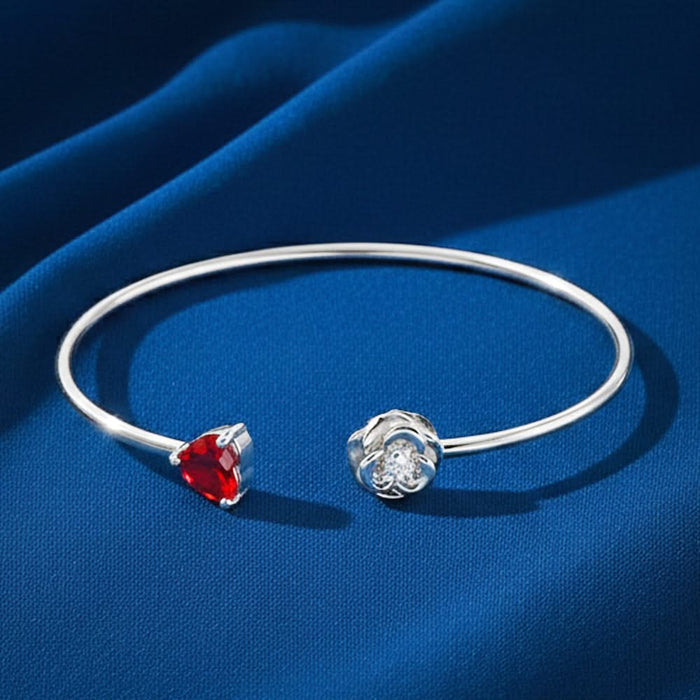 Dual Spark Open Cuff Bracelet – 925 Silver