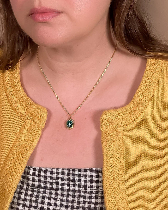 emerald ladybug charm necklace
