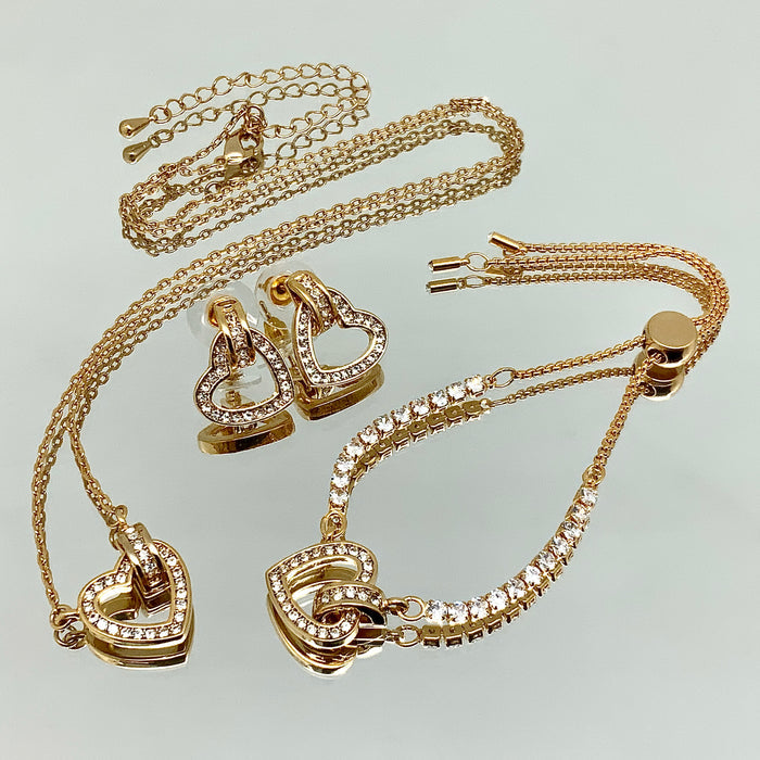Floating Heart Crystal Set