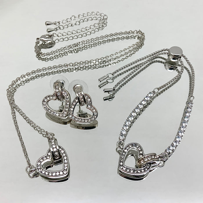 Floating Heart Crystal Set