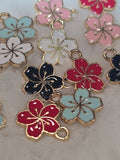 Floral  -Metal Charm Pendant