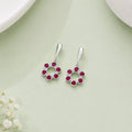Floral Radiance Silver drop earrings