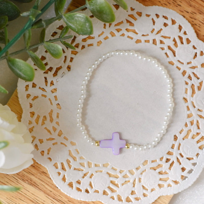 Flourish Pastel Cross Bracelet